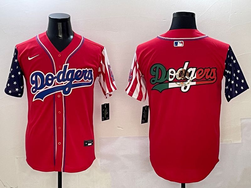 Men Los Angeles Dodgers Blank Red a generation of national flags Joint name 2025 Nike MLB Jersey style 9